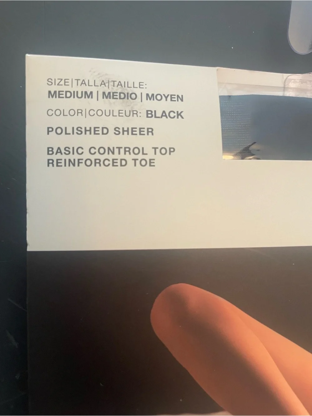 Anne Klein Polished Sheer black Pantyhose size medium lingerie